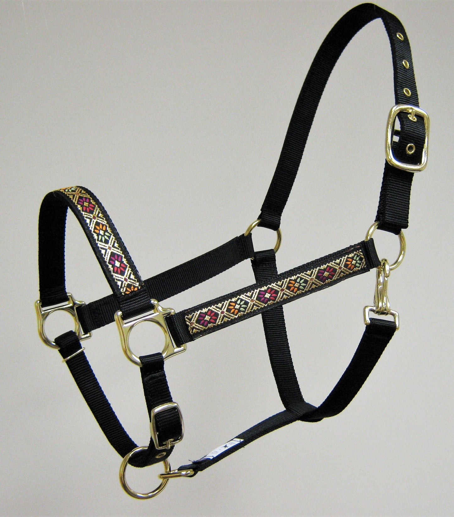 Gold Foil Floral Ribbon Horse Halter