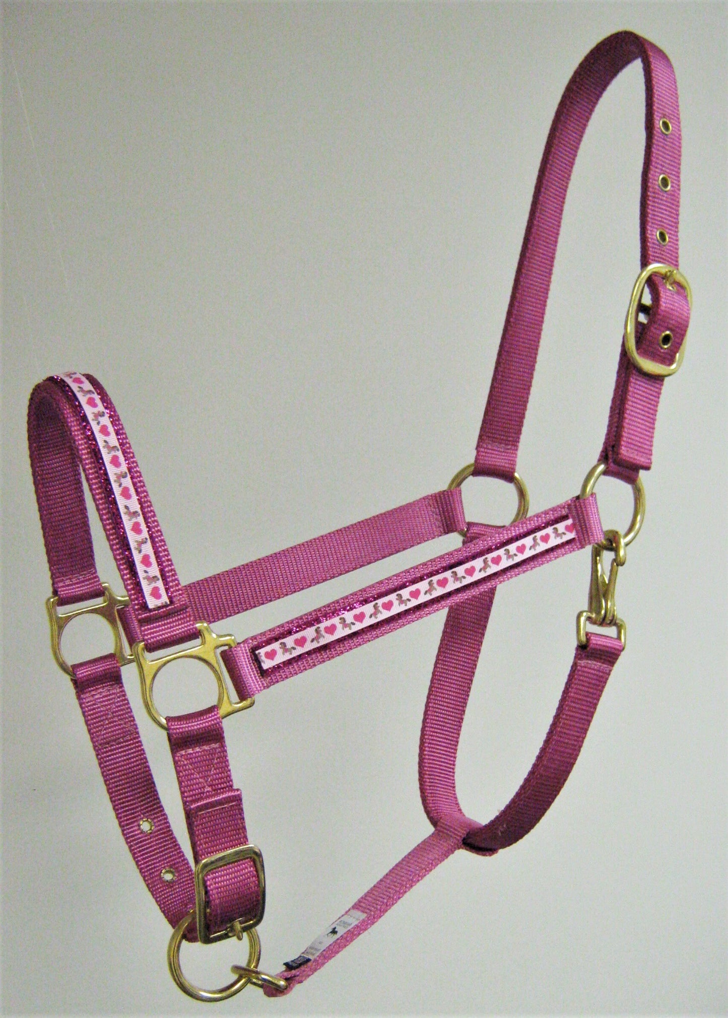 Pink Pony Heart Glitter Horse Halter