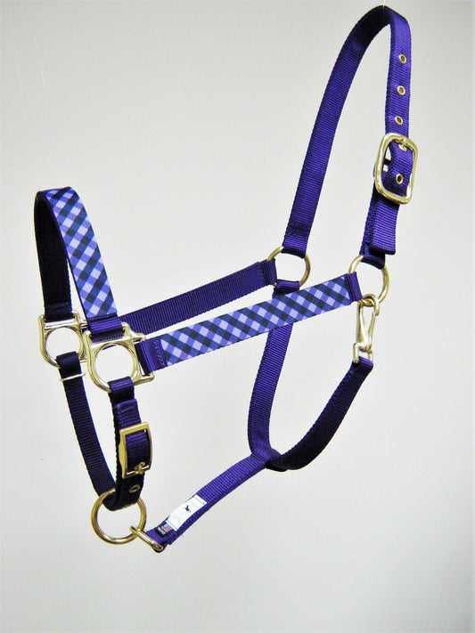Purple Plaid Horse Halter