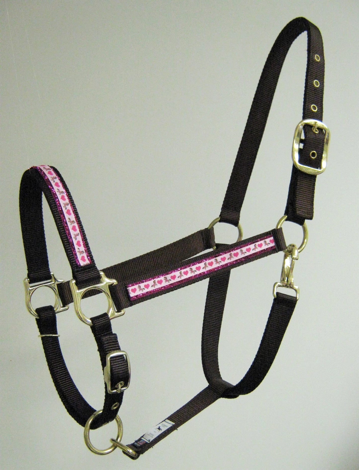 Pink Pony Heart Glitter Horse Halter