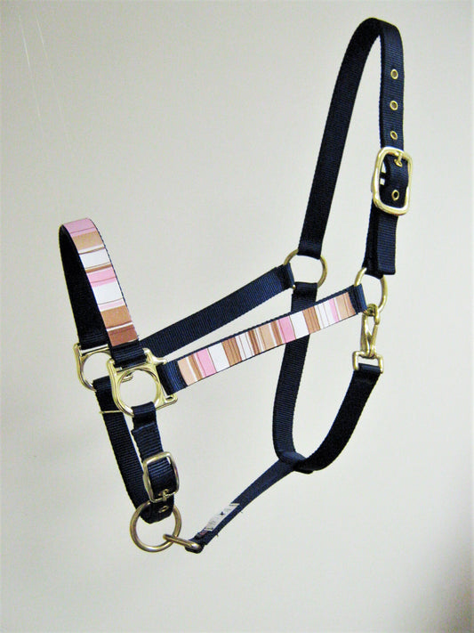 Mixed Pink Stripes Horse Halter
