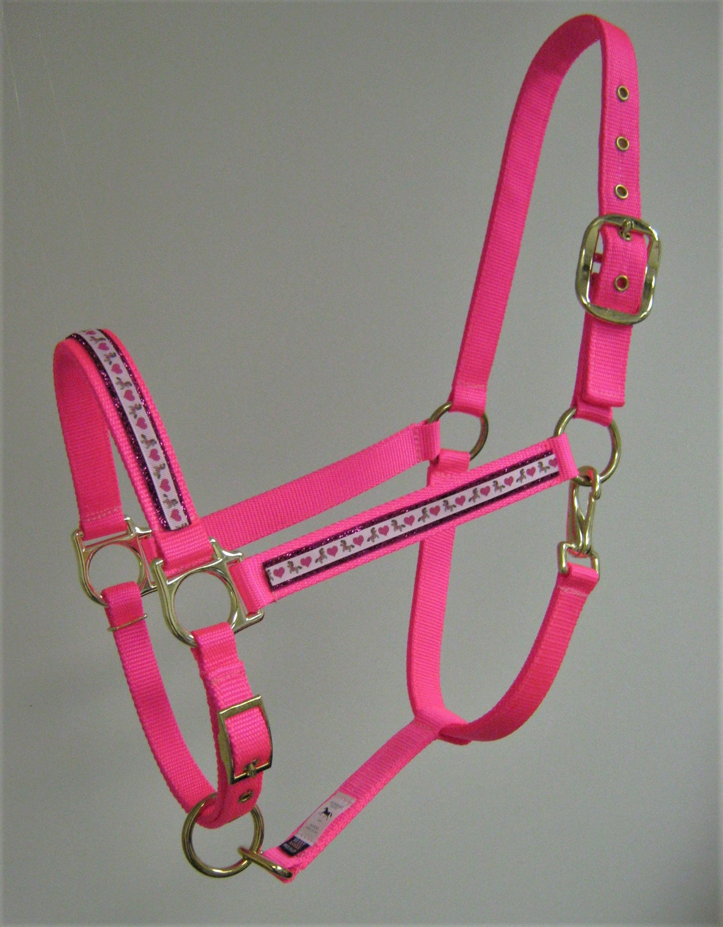Pink Pony Heart Glitter Horse Halter