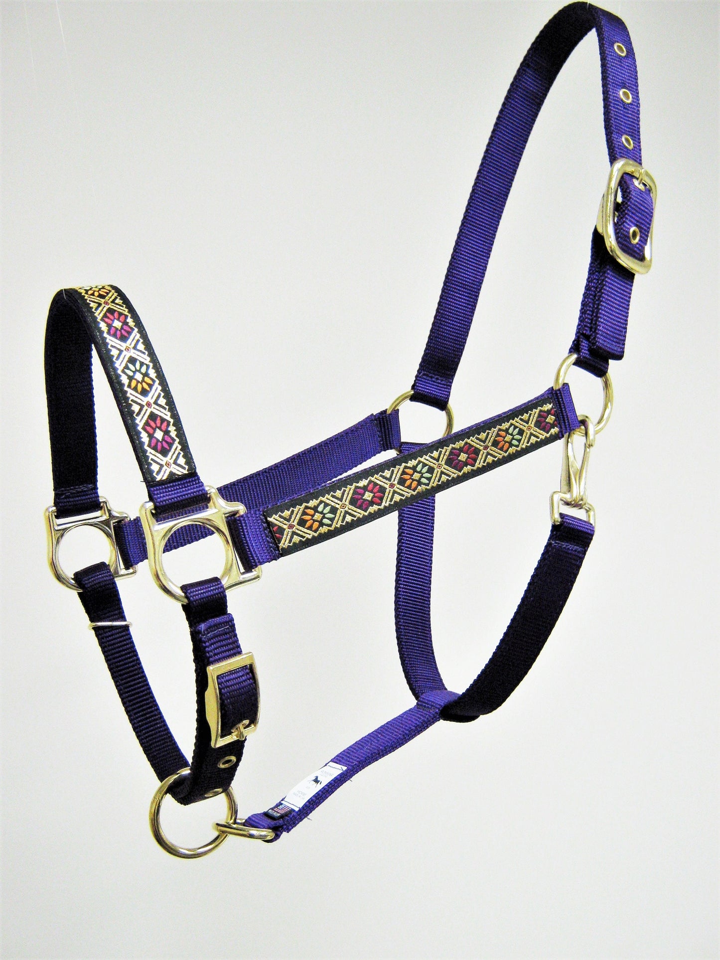 Gold Foil Floral Ribbon Horse Halter