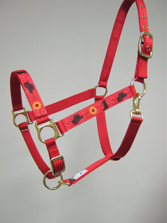 Cowboy Sunflower Horse Halter