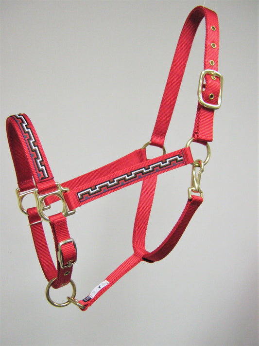 Red Maze Design Horse Halter