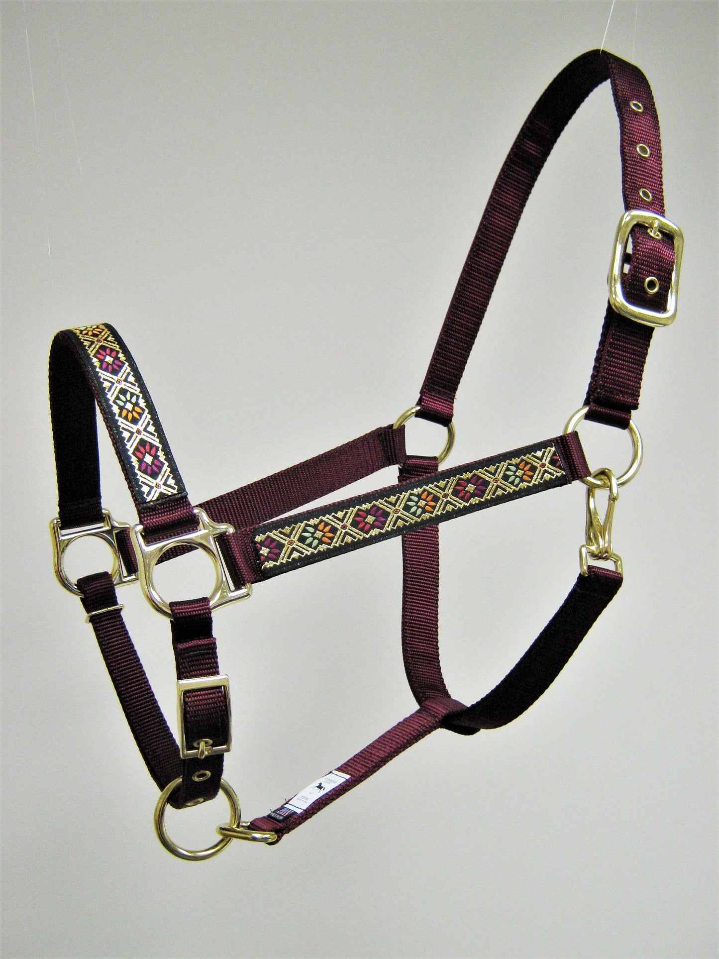 Gold Foil Floral Ribbon Horse Halter